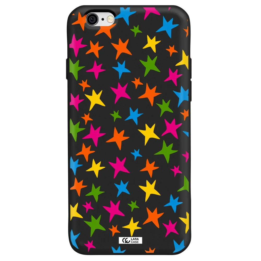 Colorful Stars Apple iPhone 6 Silicone black Case