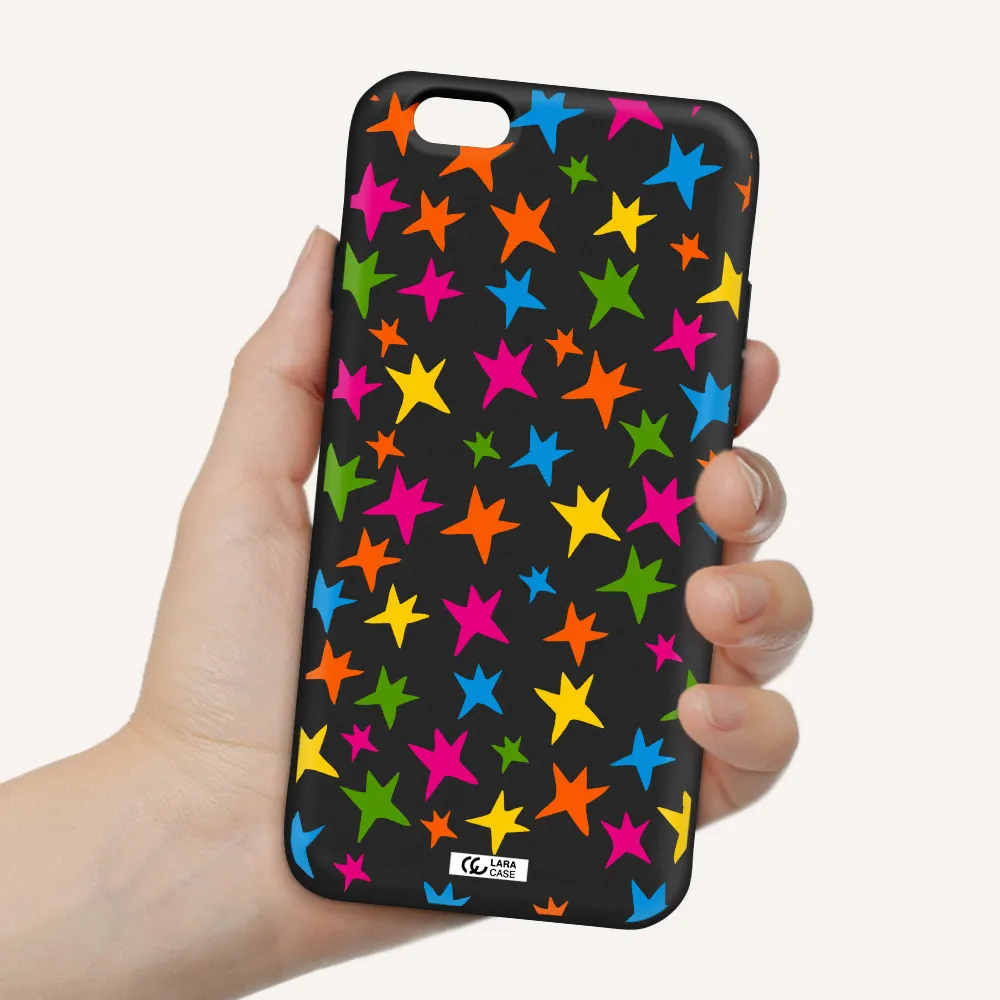 Colorful Stars Apple iPhone 6 Silicone black Case