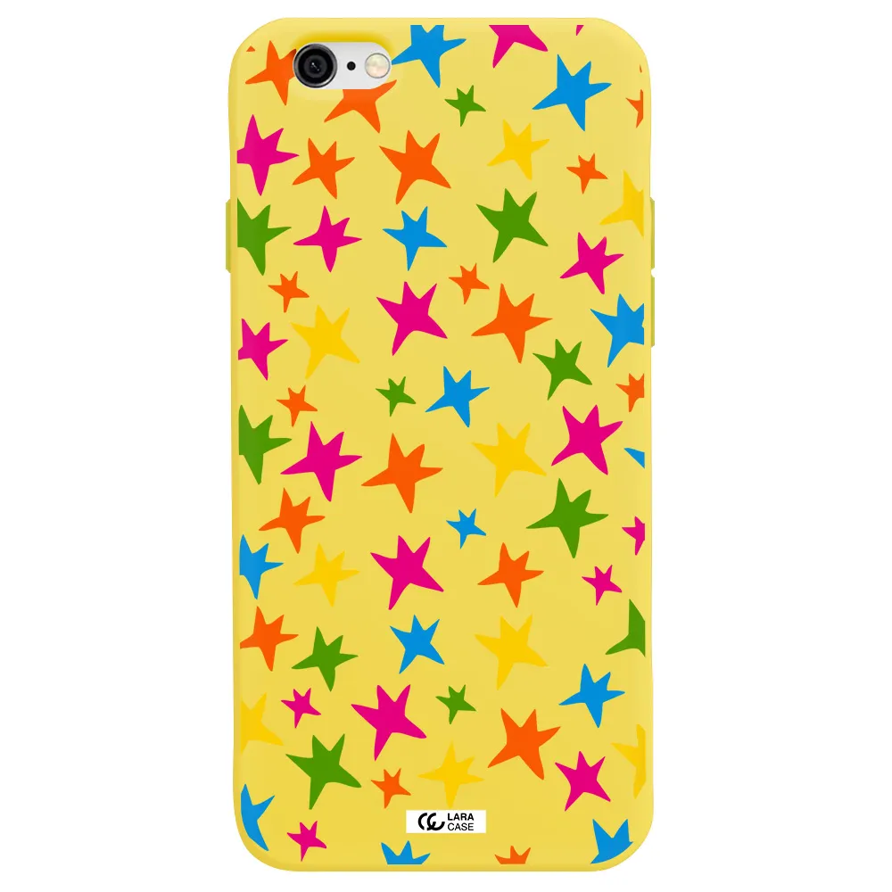 Colorful Stars Apple iPhone 6 Silicone canary yellow Case