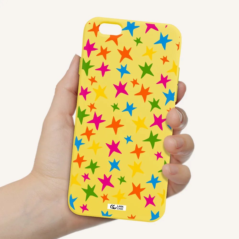Colorful Stars Apple iPhone 6 Silicone canary yellow Case