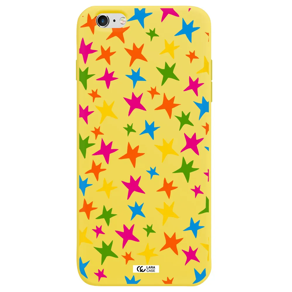 Colorful Stars Apple iPhone 6S Silicone canary yellow Case