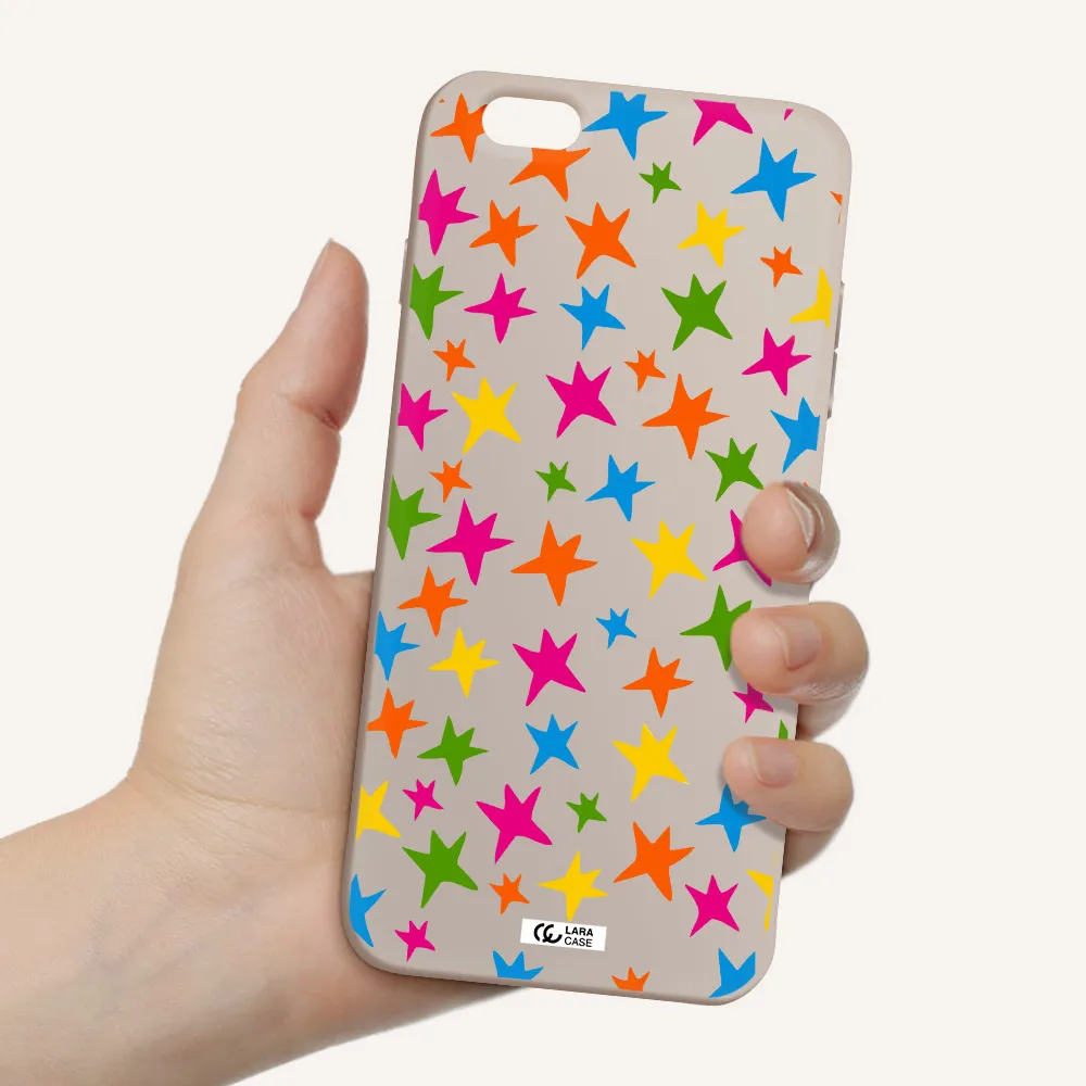 Colorful Stars Apple iPhone 6S Silicone Stone Case