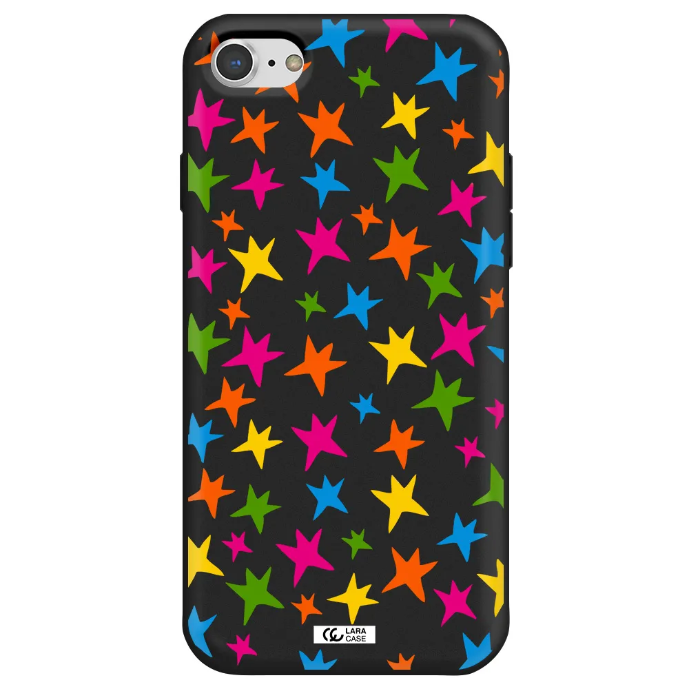 Colorful Stars Apple iPhone 7 Silicone black Case