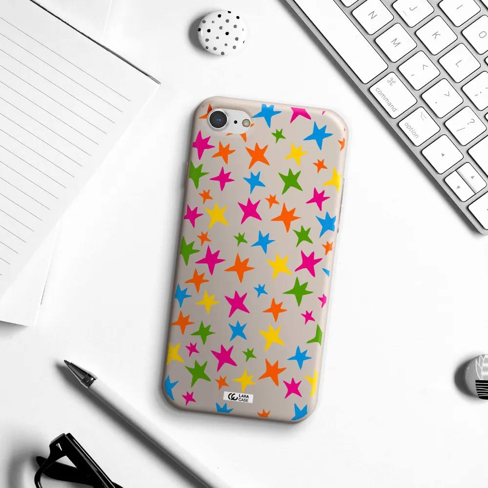 Colorful Stars Apple iPhone 7 Silicone Stone Case