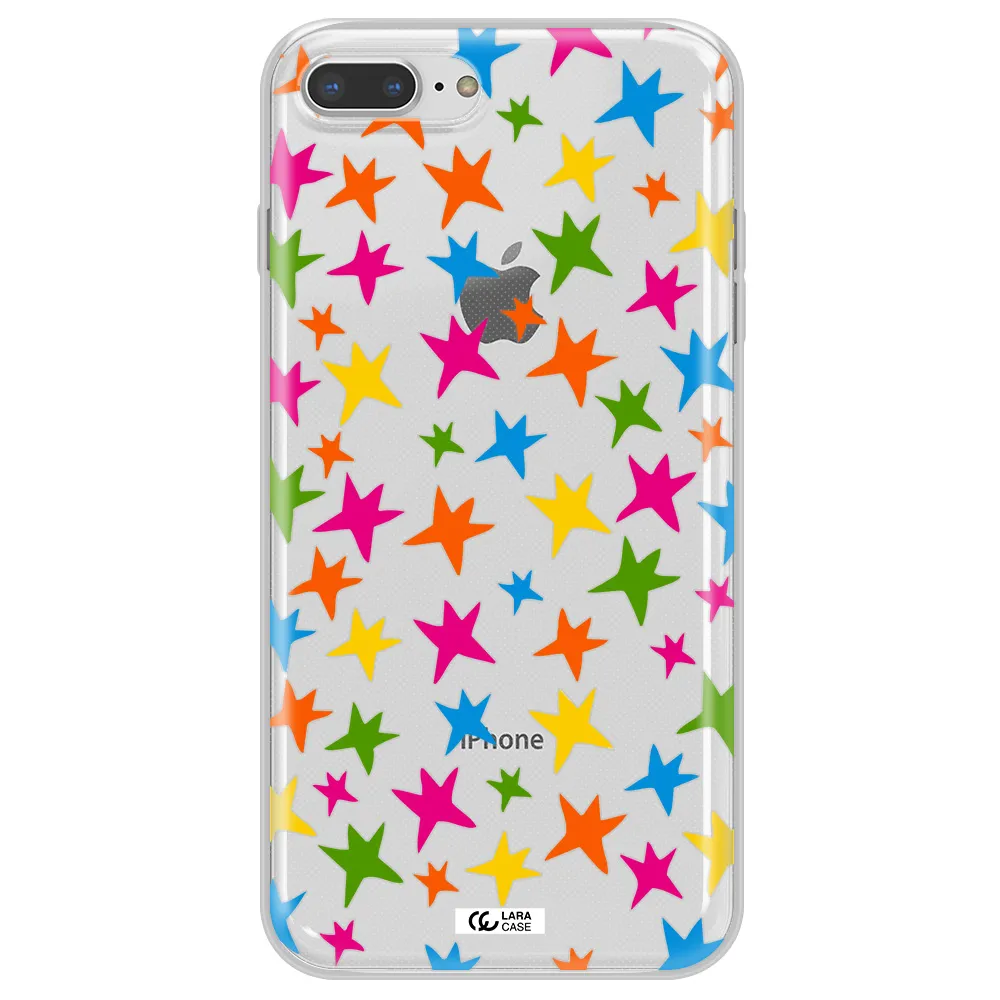 Colorful Stars Apple iPhone 8 plus Clear TPU Case