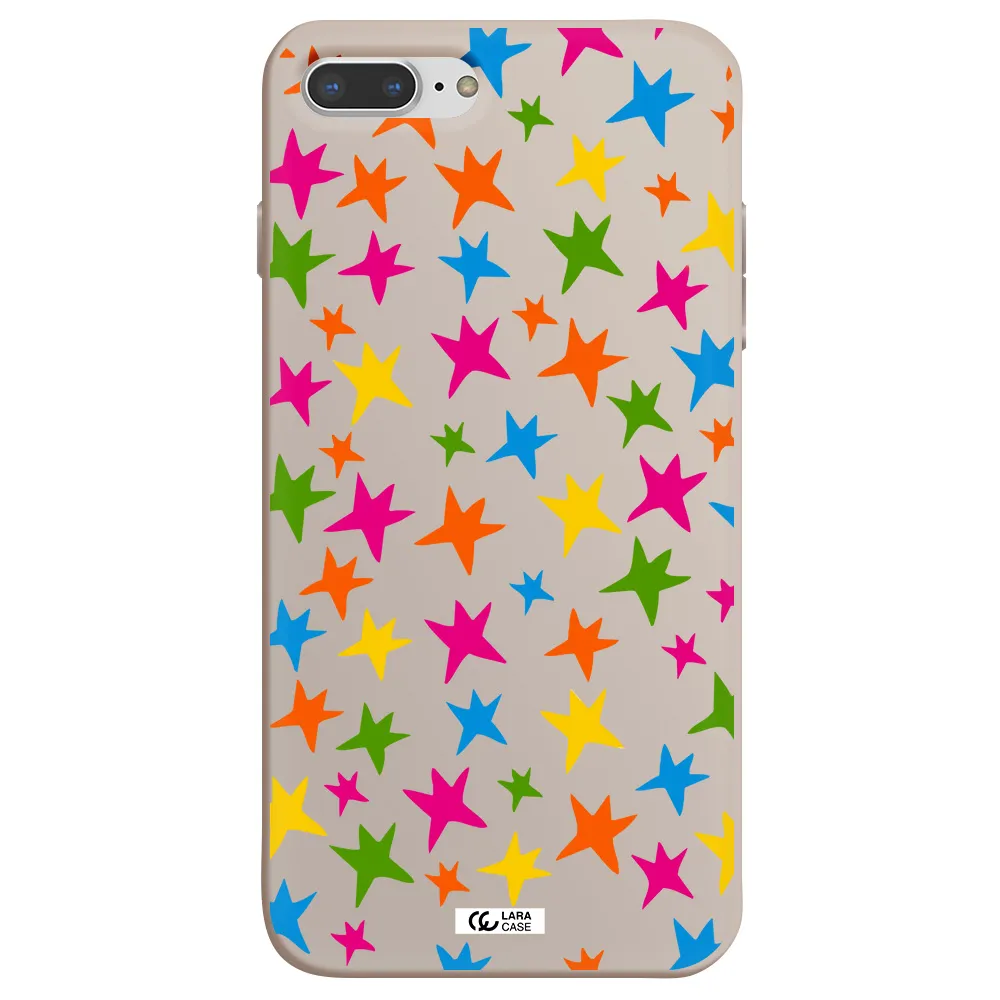 Colorful Stars Apple iPhone 8 plus Silicone Stone Case