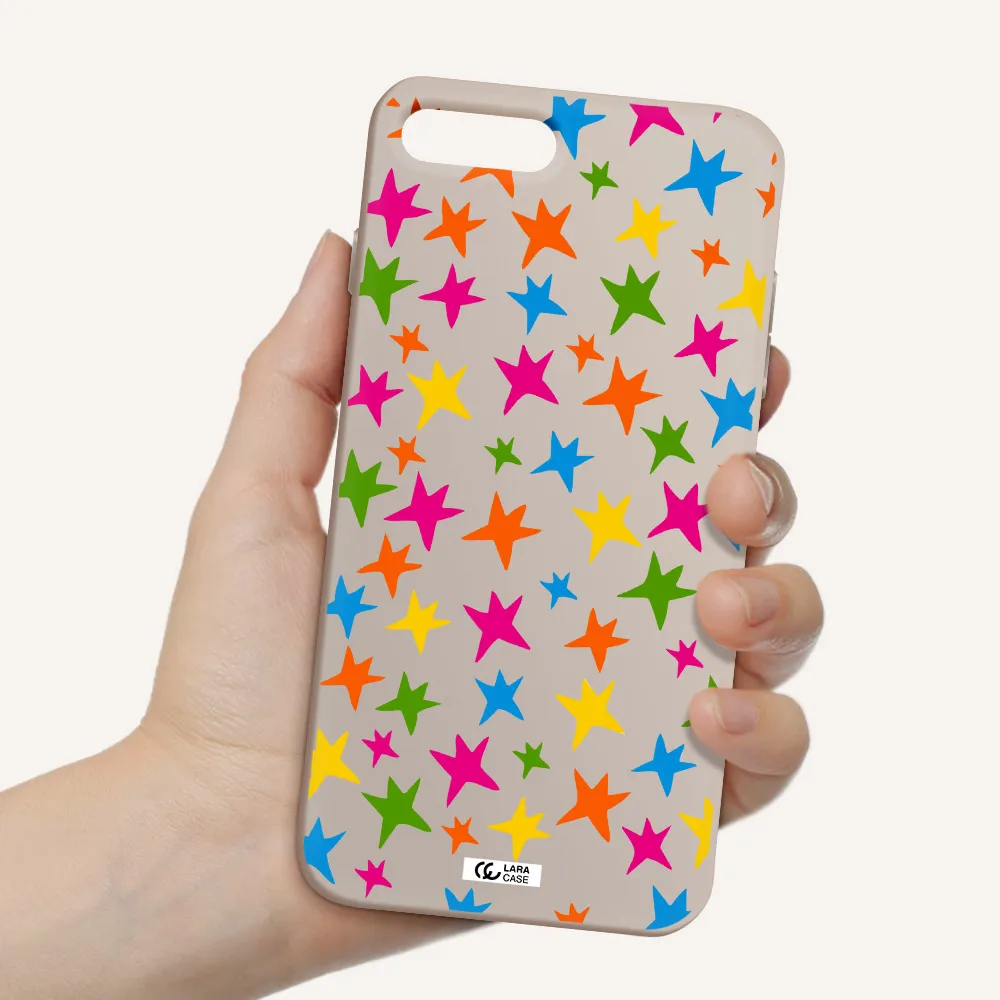 Colorful Stars Apple iPhone 8 plus Silicone Stone Case
