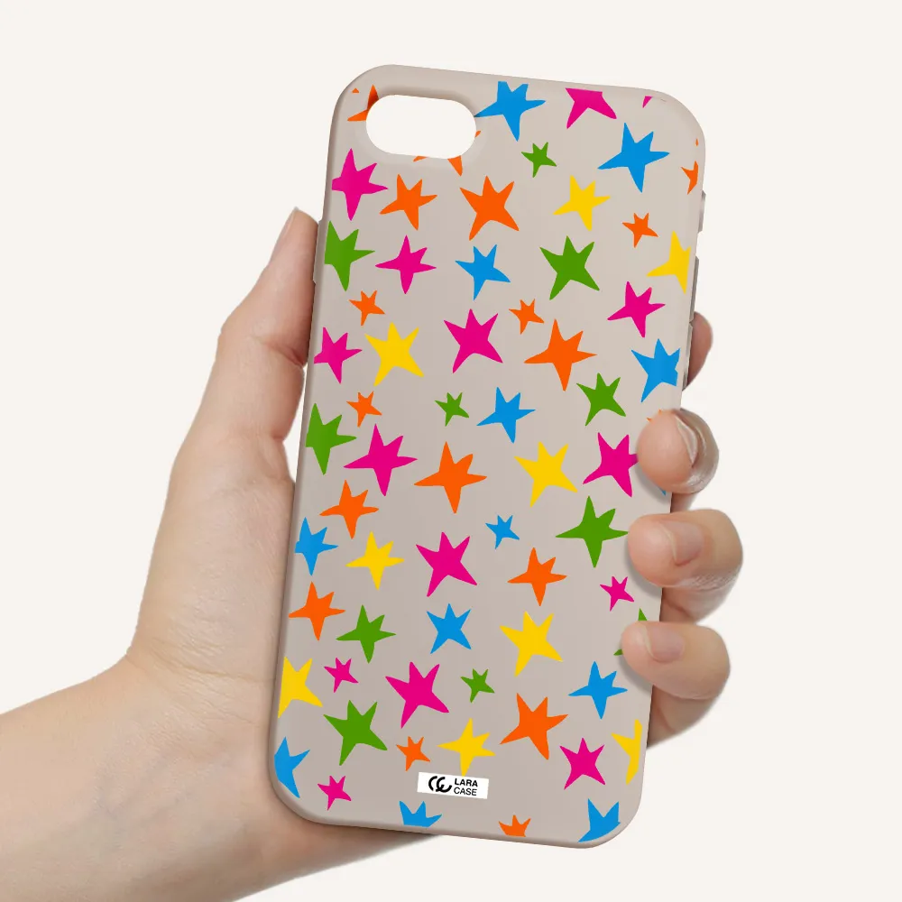 Colorful Stars Apple iPhone se 2020 Silicone Stone Case