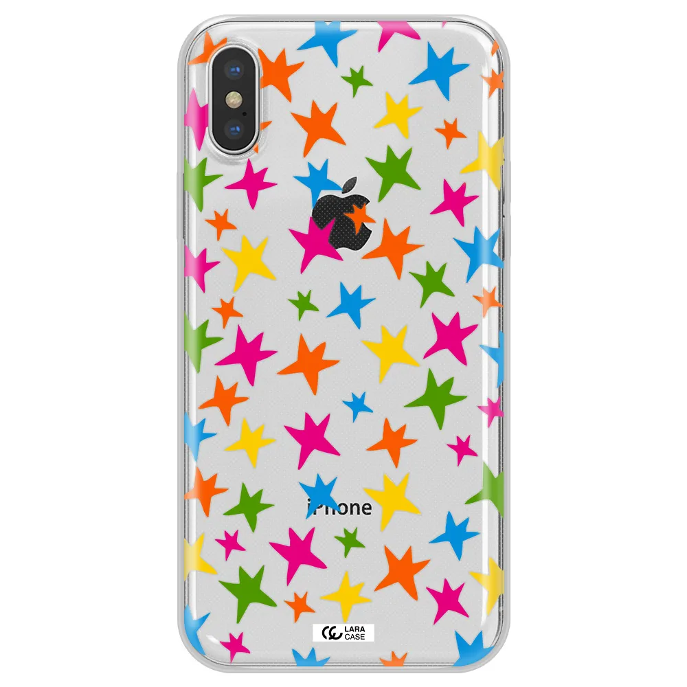Colorful Stars Apple iPhone X Clear TPU Case