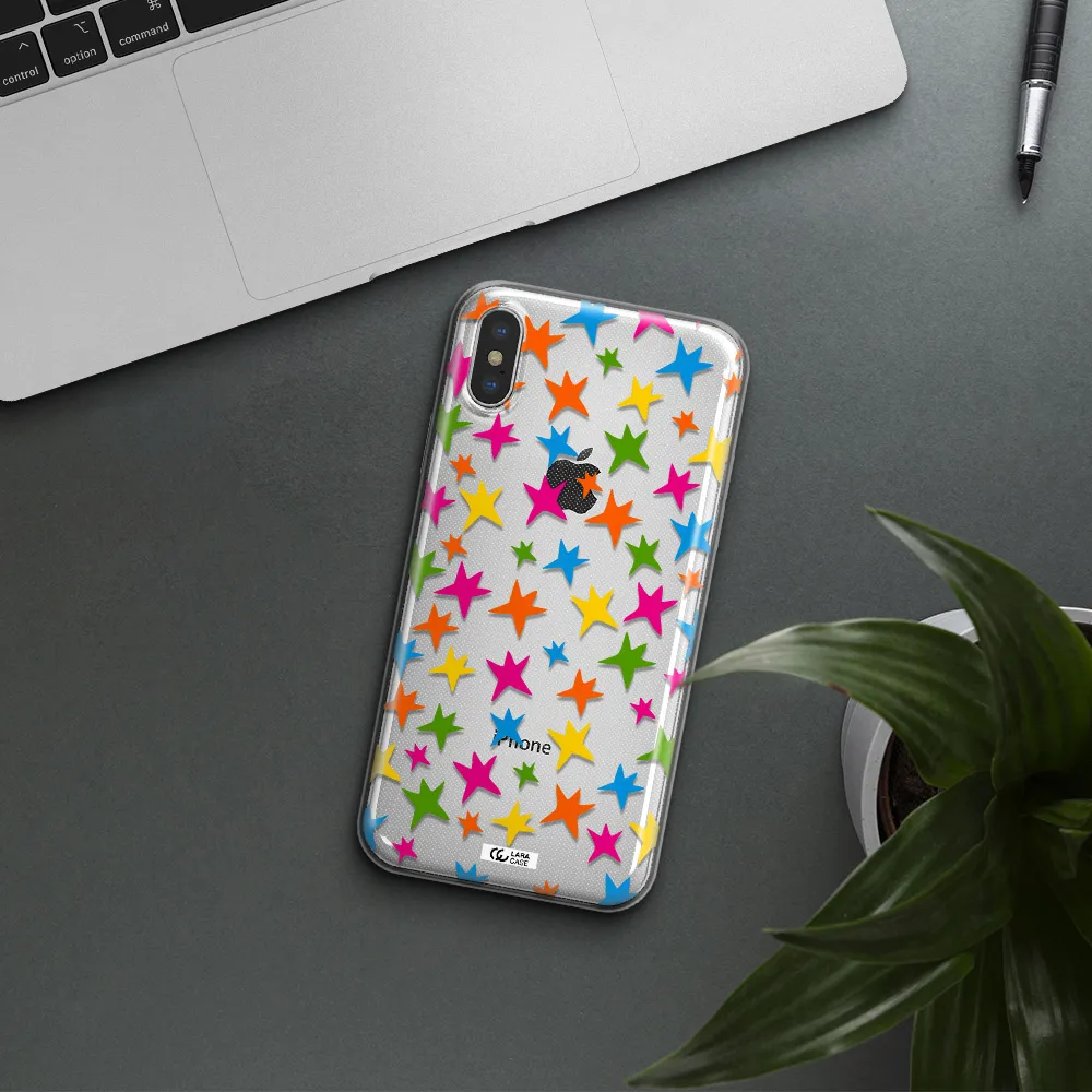 Colorful Stars Apple iPhone X Clear TPU Case