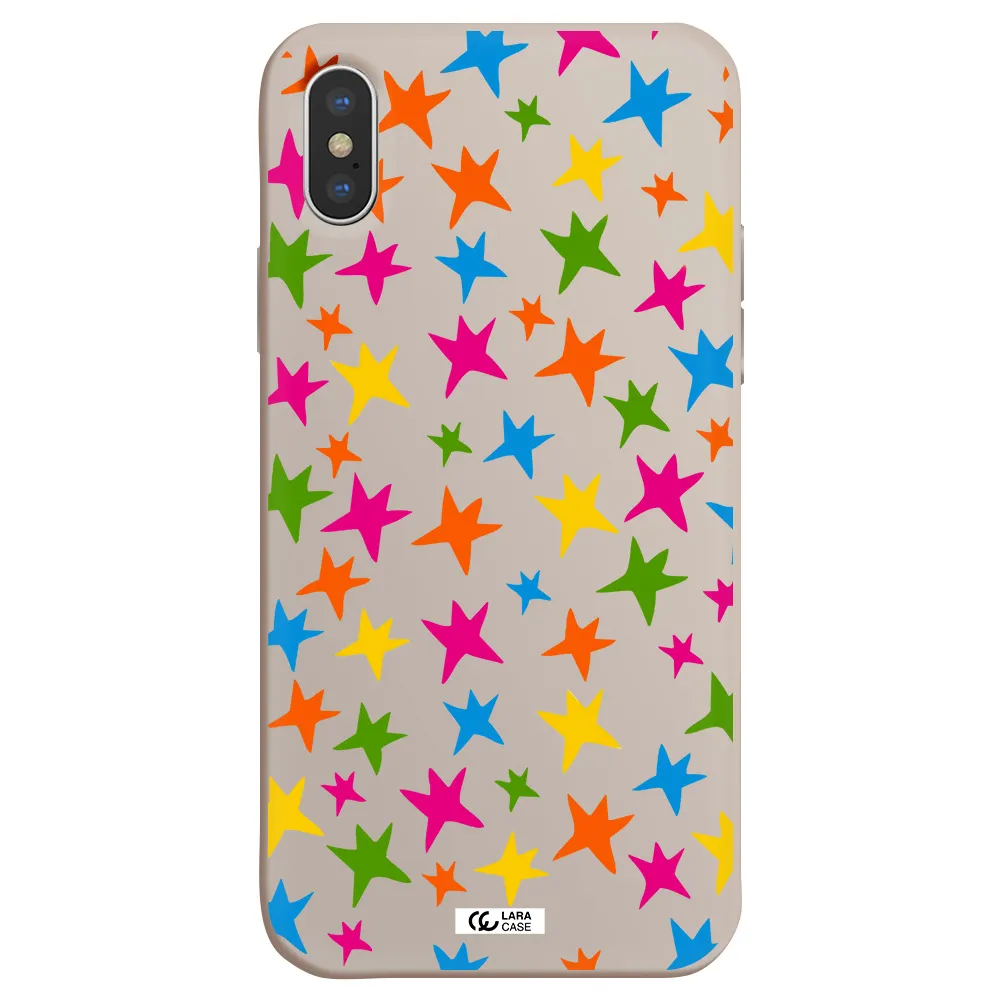 Colorful Stars Apple iPhone XS Silicone Stone Case