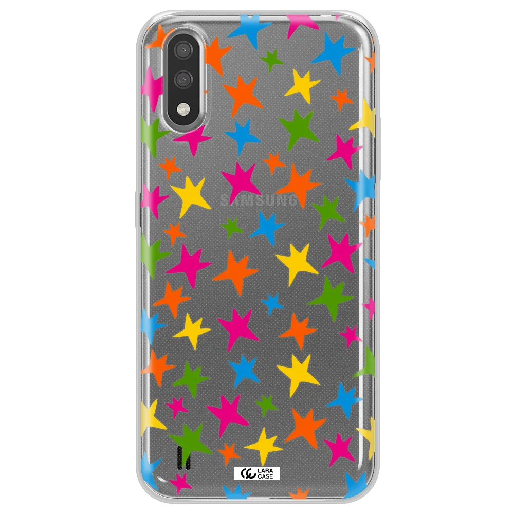 Colorful Stars Samsung A01 Clear TPU Case