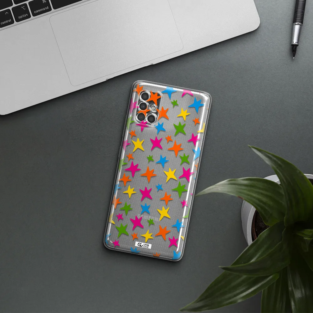 Colorful Stars Samsung A40S Clear Tpu Case