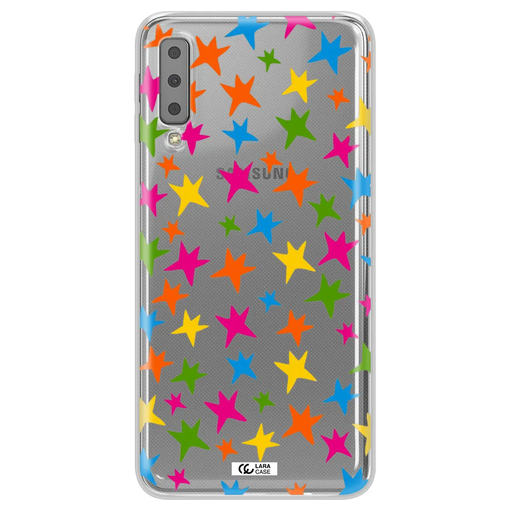 Colorful Stars Samsung A7 2018 Clear TPU Case