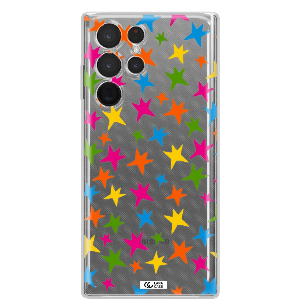 Colorful Stars Samsung S 22 Ultra Clear TPU Case