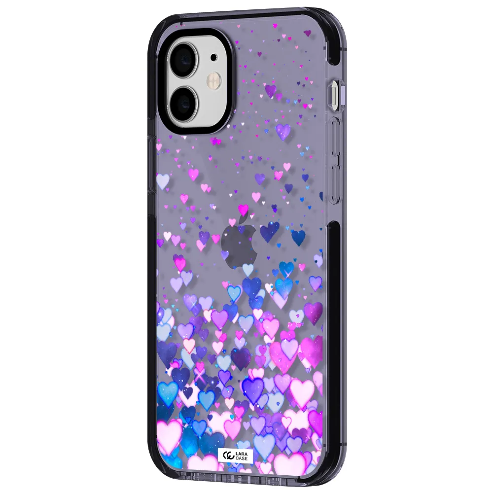 Watercolor Flying Hearts Apple iPhone 11 impact Lilac Case