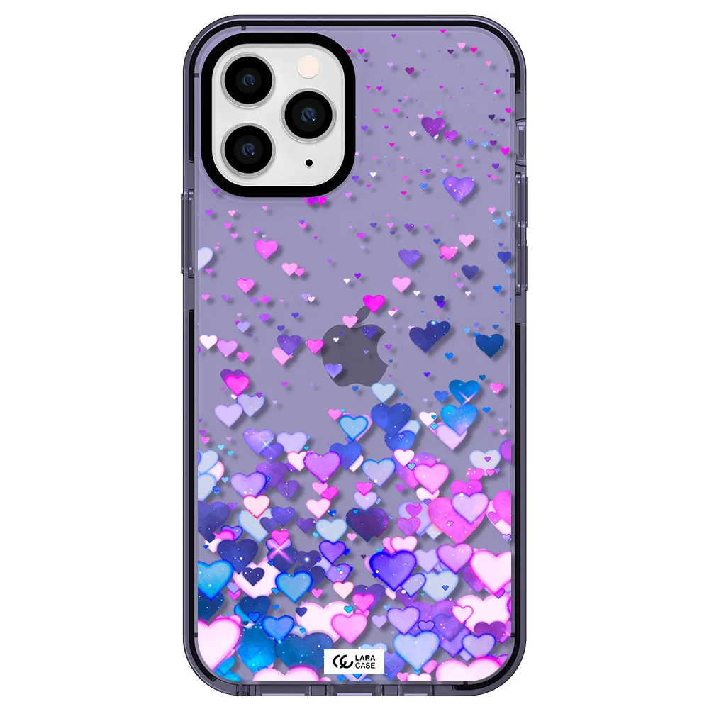 Watercolor Flying Hearts Apple iPhone 11 pro impact Lilac Case