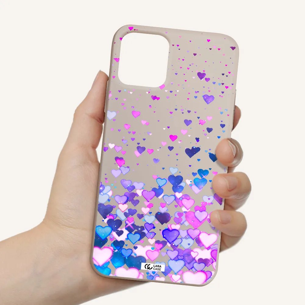 Watercolor Flying Hearts Apple iPhone 11 pro max Silicone Stone Case