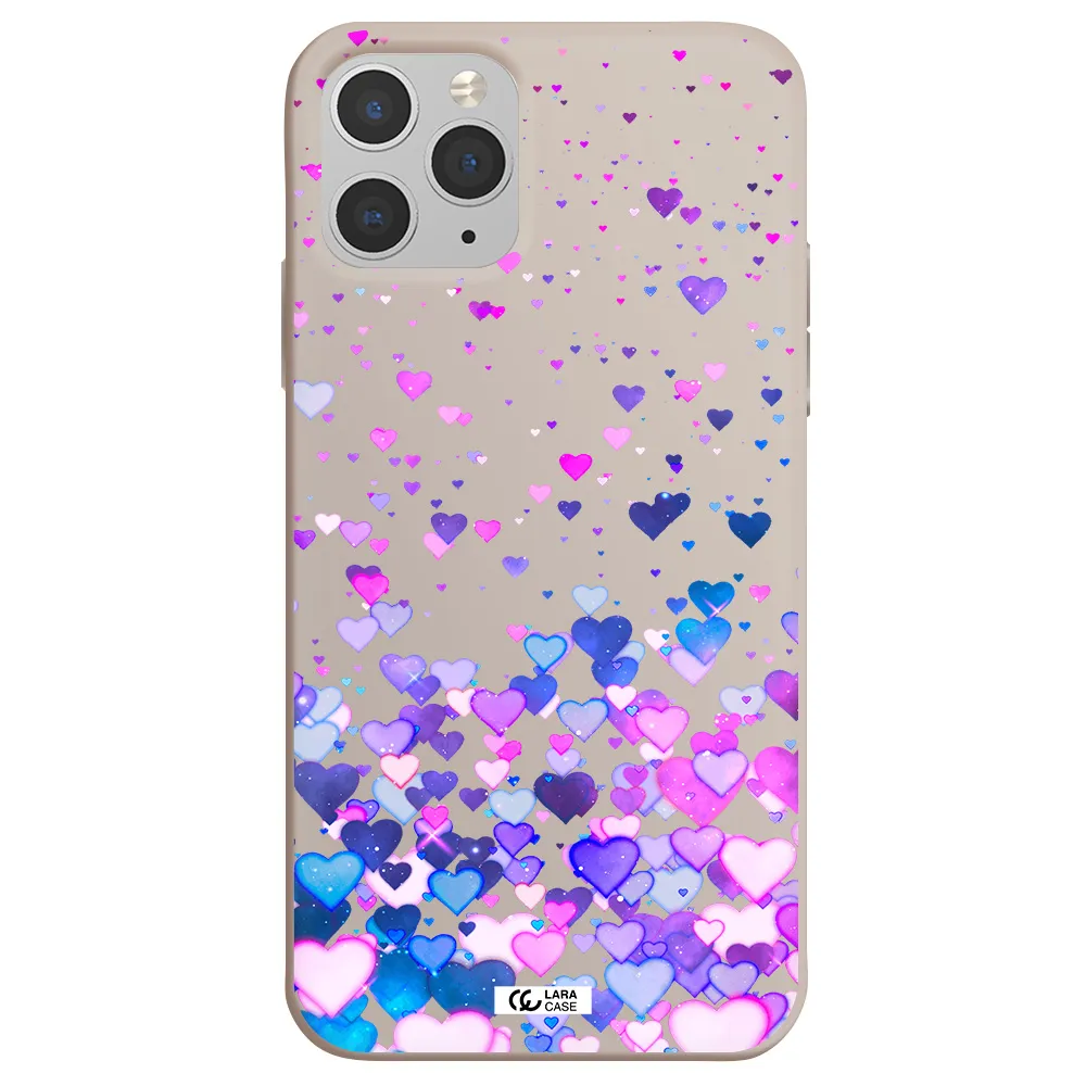 Watercolor Flying Hearts Apple iPhone 11 pro Silicone Stone Case