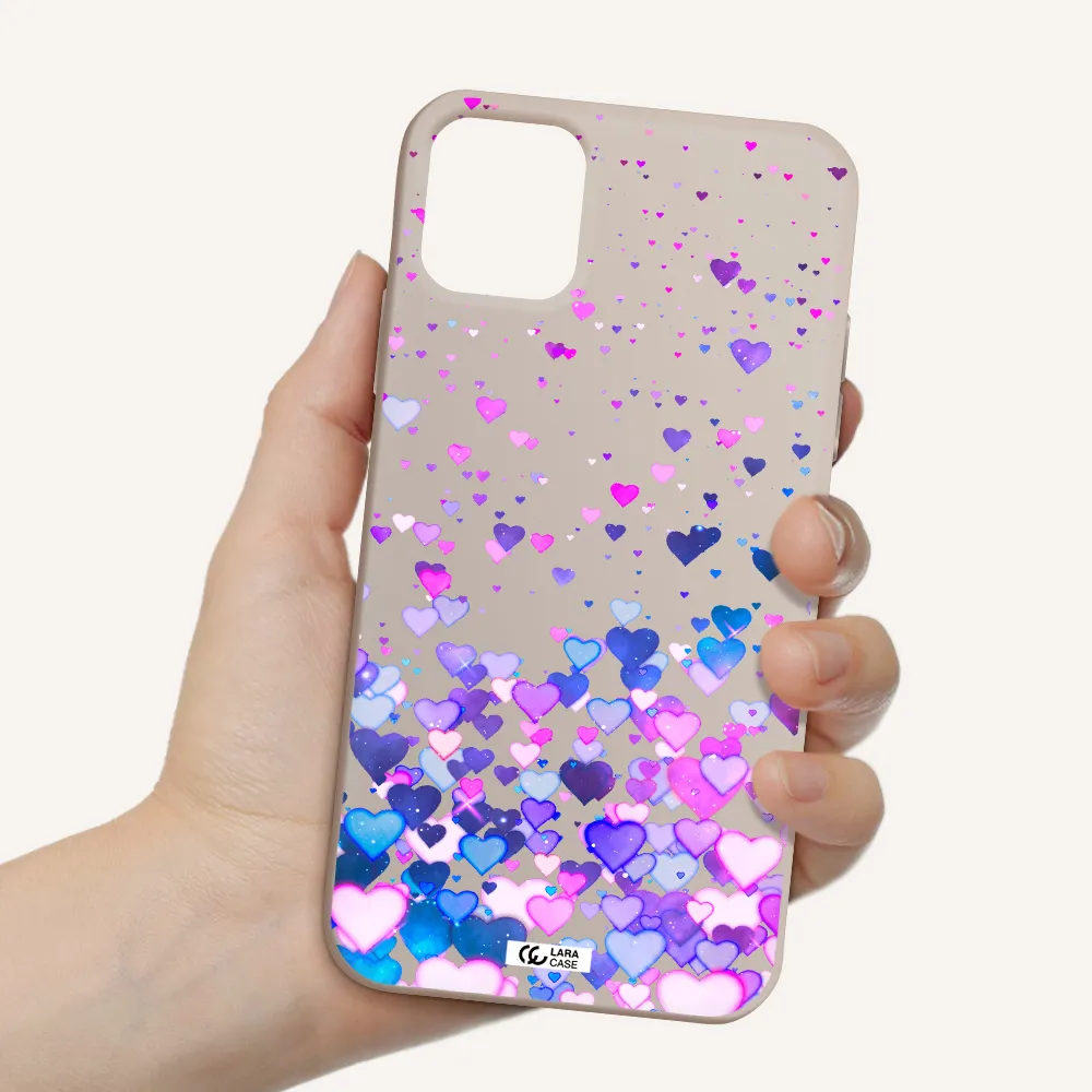 Watercolor Flying Hearts Apple iPhone 11 Silicone Stone Case