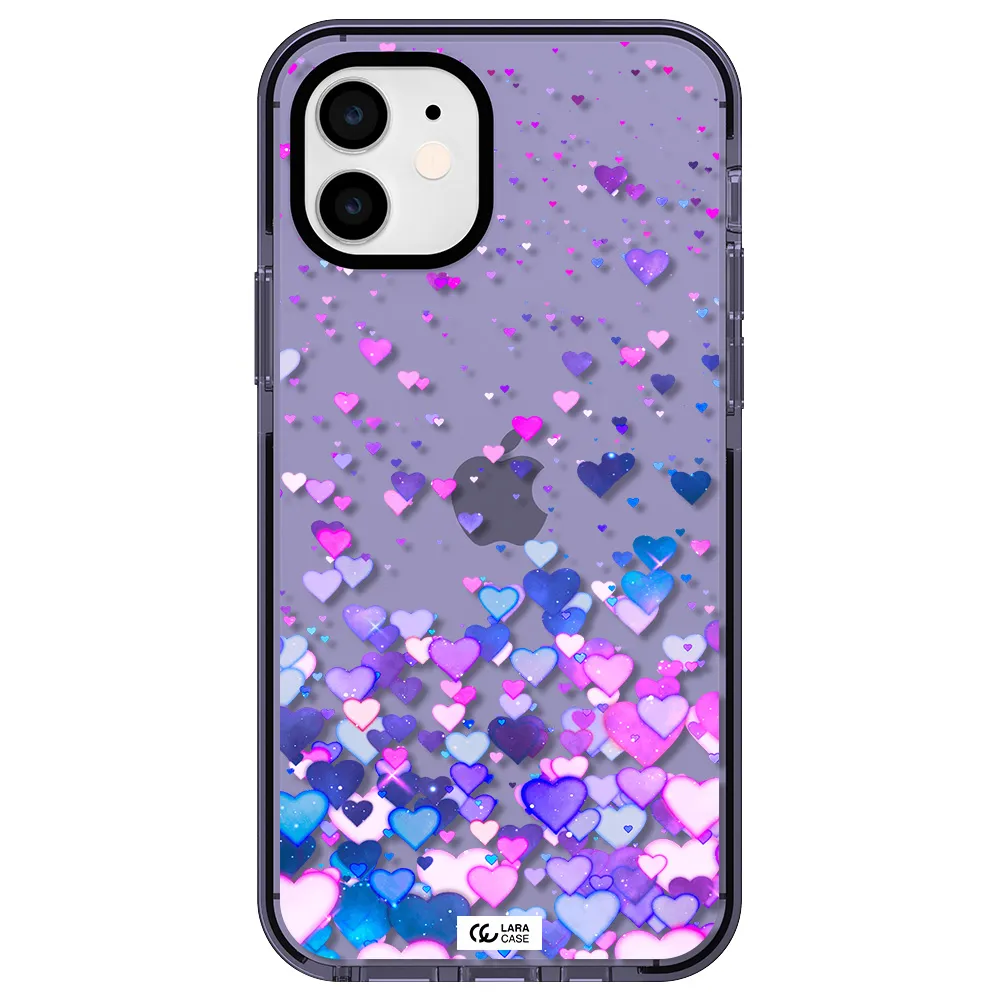 Watercolor Flying Hearts Apple iPhone 12 impact Lilac Case