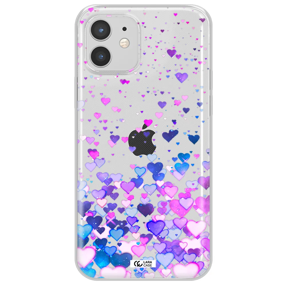 Watercolor Flying Hearts Apple iPhone 12 mini Clear TPU Case