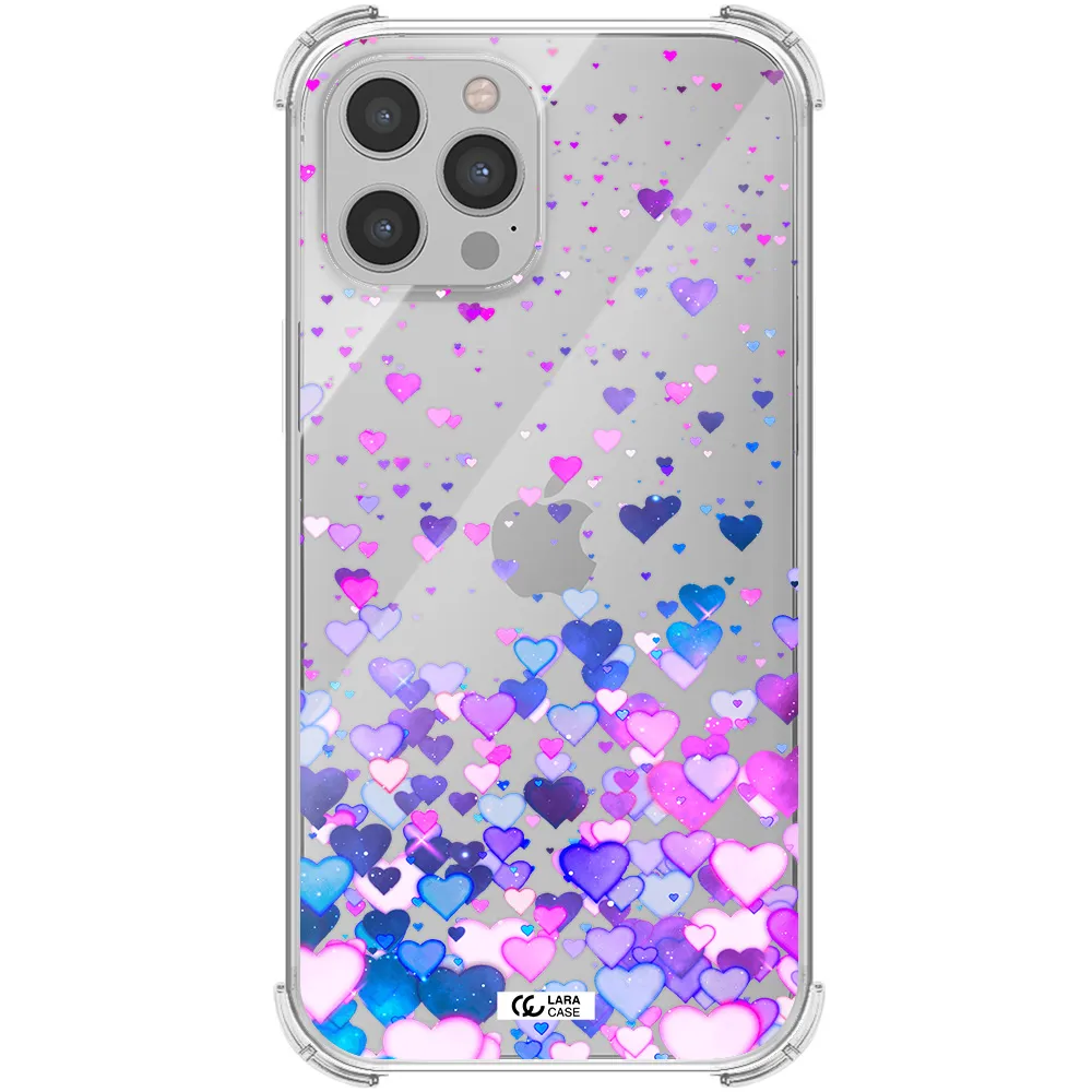 Watercolor Flying Hearts Apple iPhone 12 pro Clear PC Case
