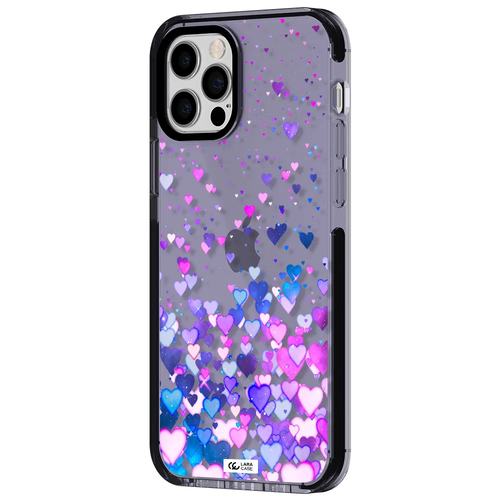 Watercolor Flying Hearts Apple iPhone 12 pro impact Lilac Case