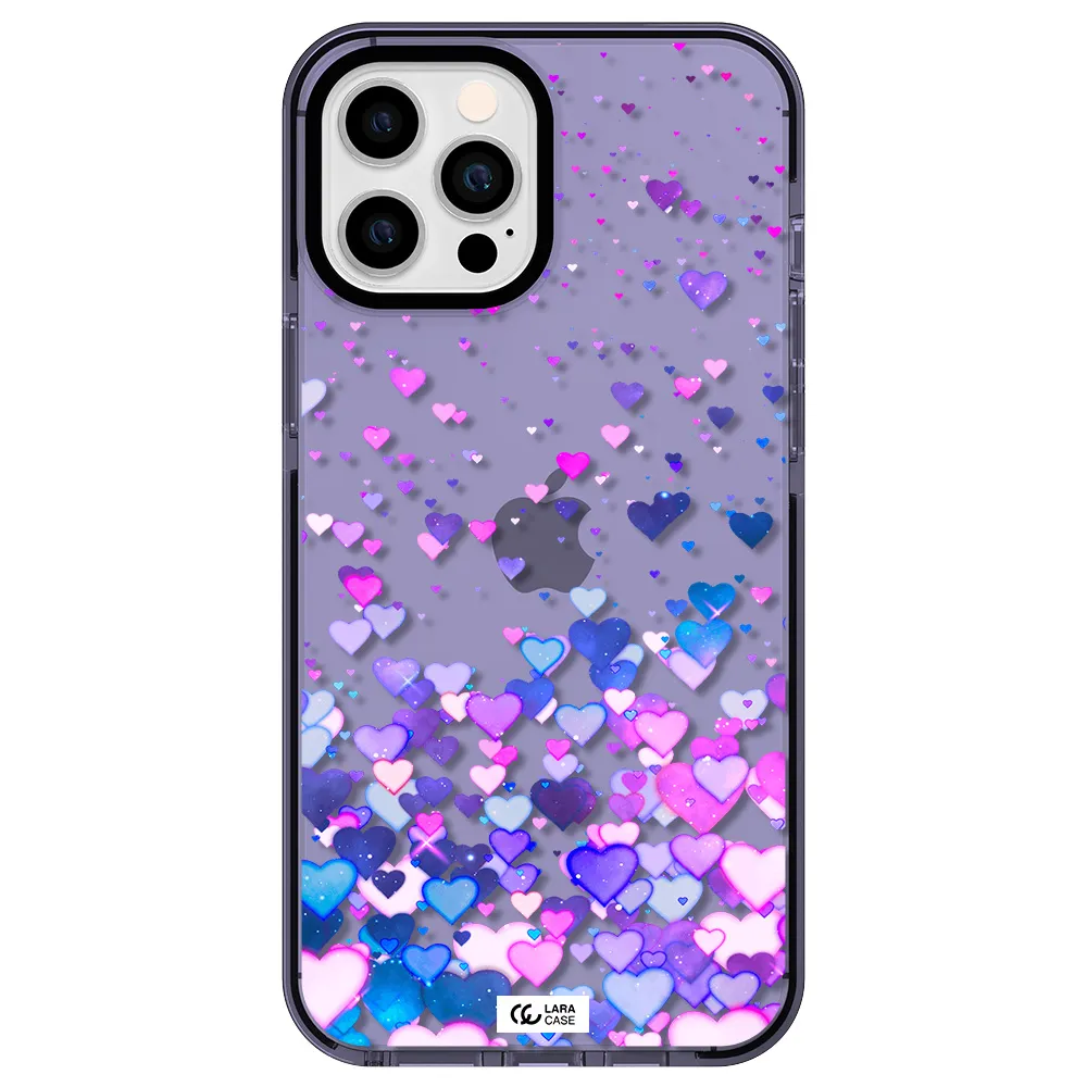 Watercolor Flying Hearts Apple iPhone 12 pro max impact Lilac Case