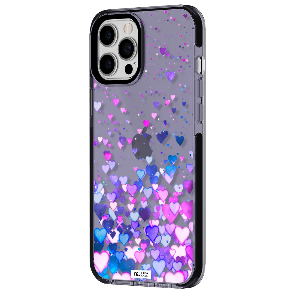 Watercolor Flying Hearts Apple iPhone 12 pro max impact Lilac Case