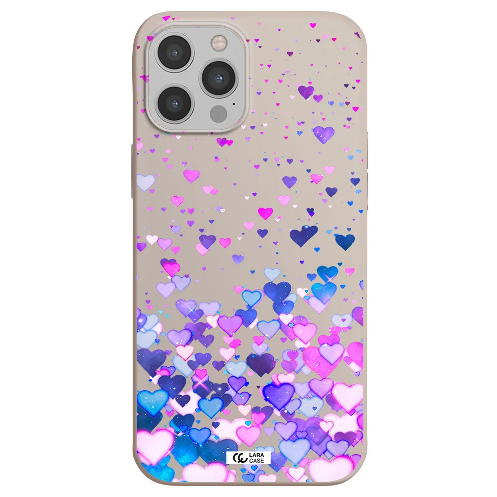Watercolor Flying Hearts Apple iPhone 12 pro max Silicone Stone Case