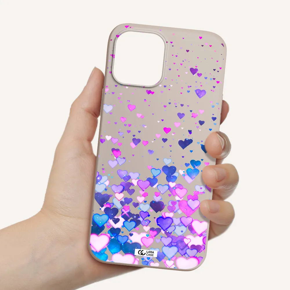 Watercolor Flying Hearts Apple iPhone 12 pro max Silicone Stone Case