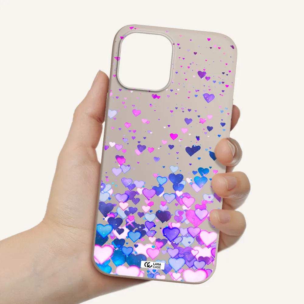 Watercolor Flying Hearts Apple iPhone 12 pro Silicone Stone Case