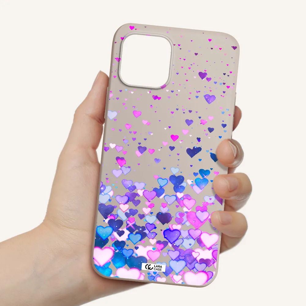 Watercolor Flying Hearts Apple iPhone 12 Silicone Stone Case