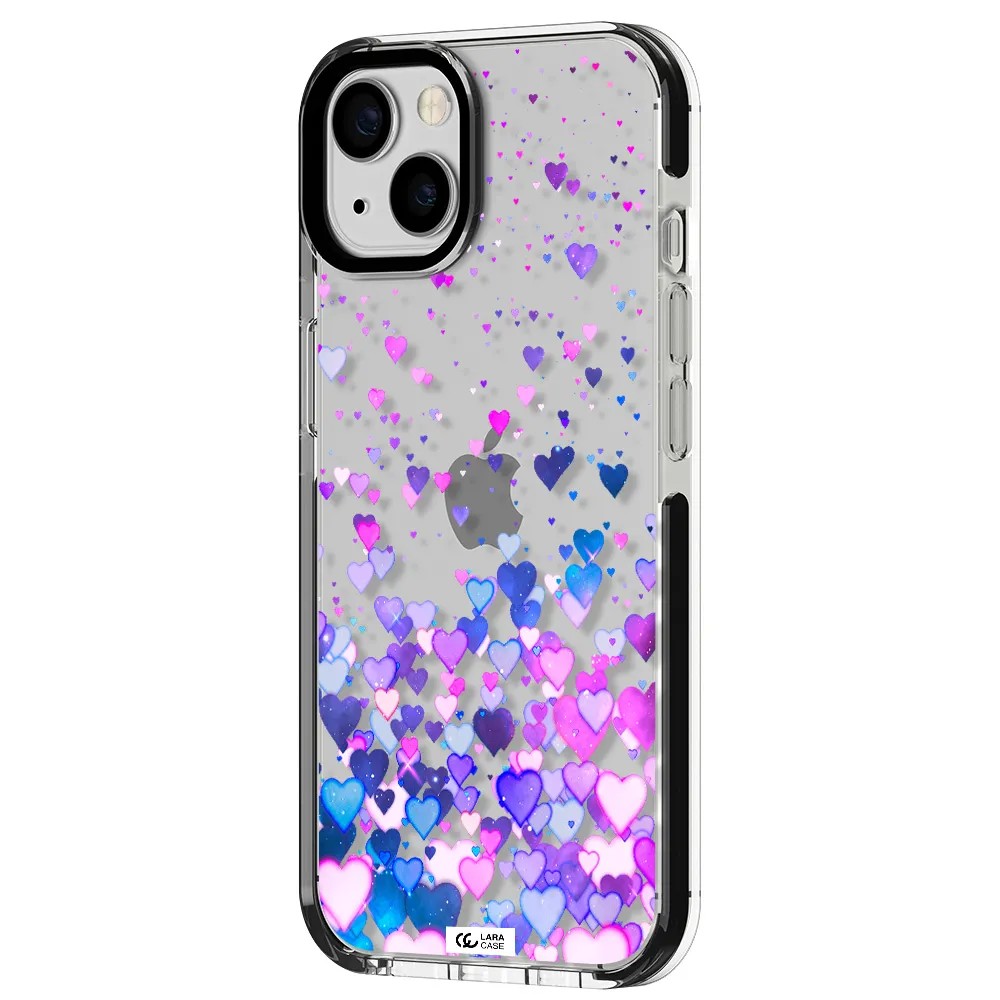 Watercolor Flying Hearts Apple iPhone 13 impact black border Case