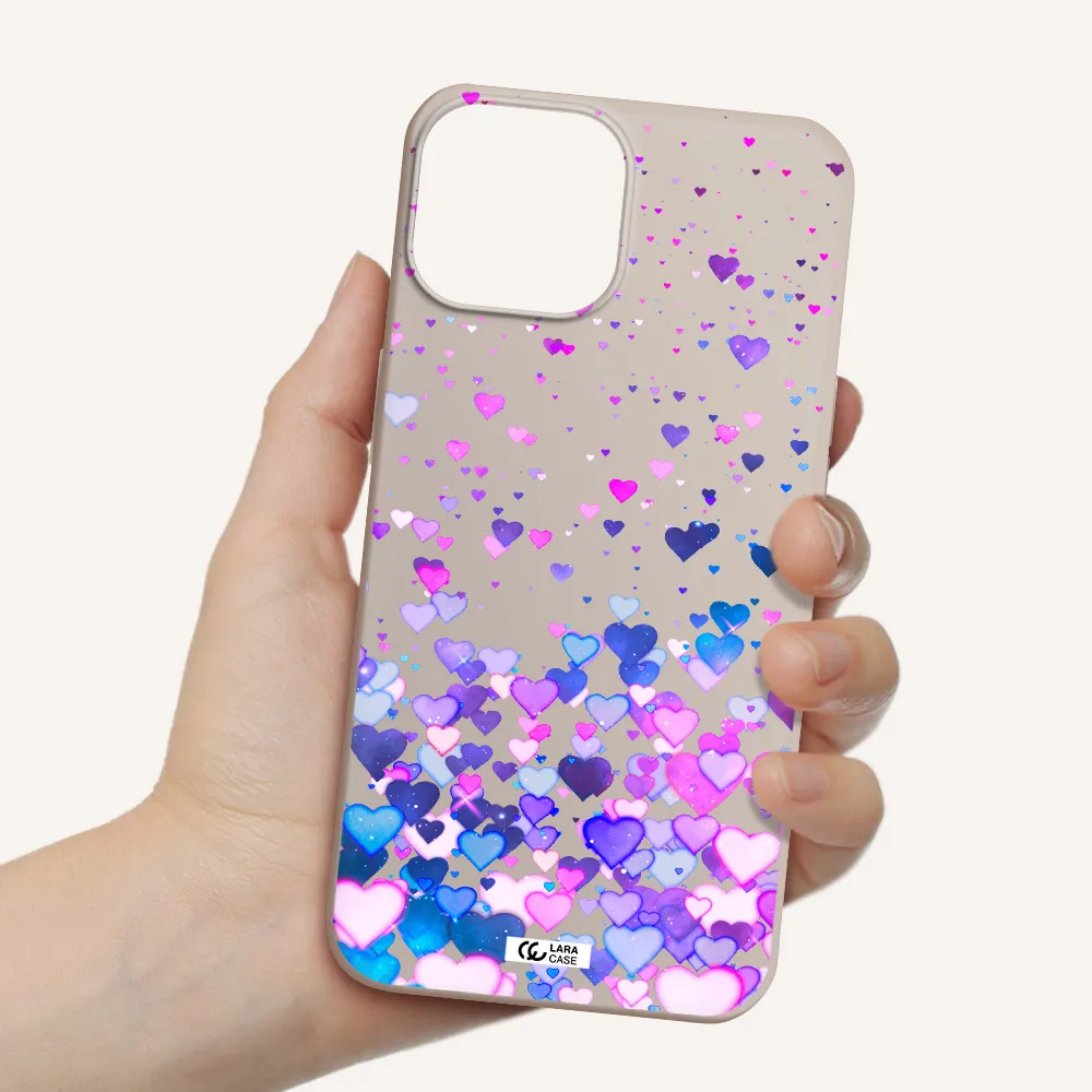Watercolor Flying Hearts Apple iPhone 13 mini Silicone Stone Case