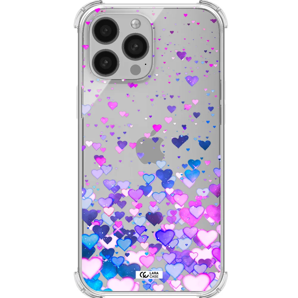 Watercolor Flying Hearts Apple iPhone 13 Pro Clear PC Case