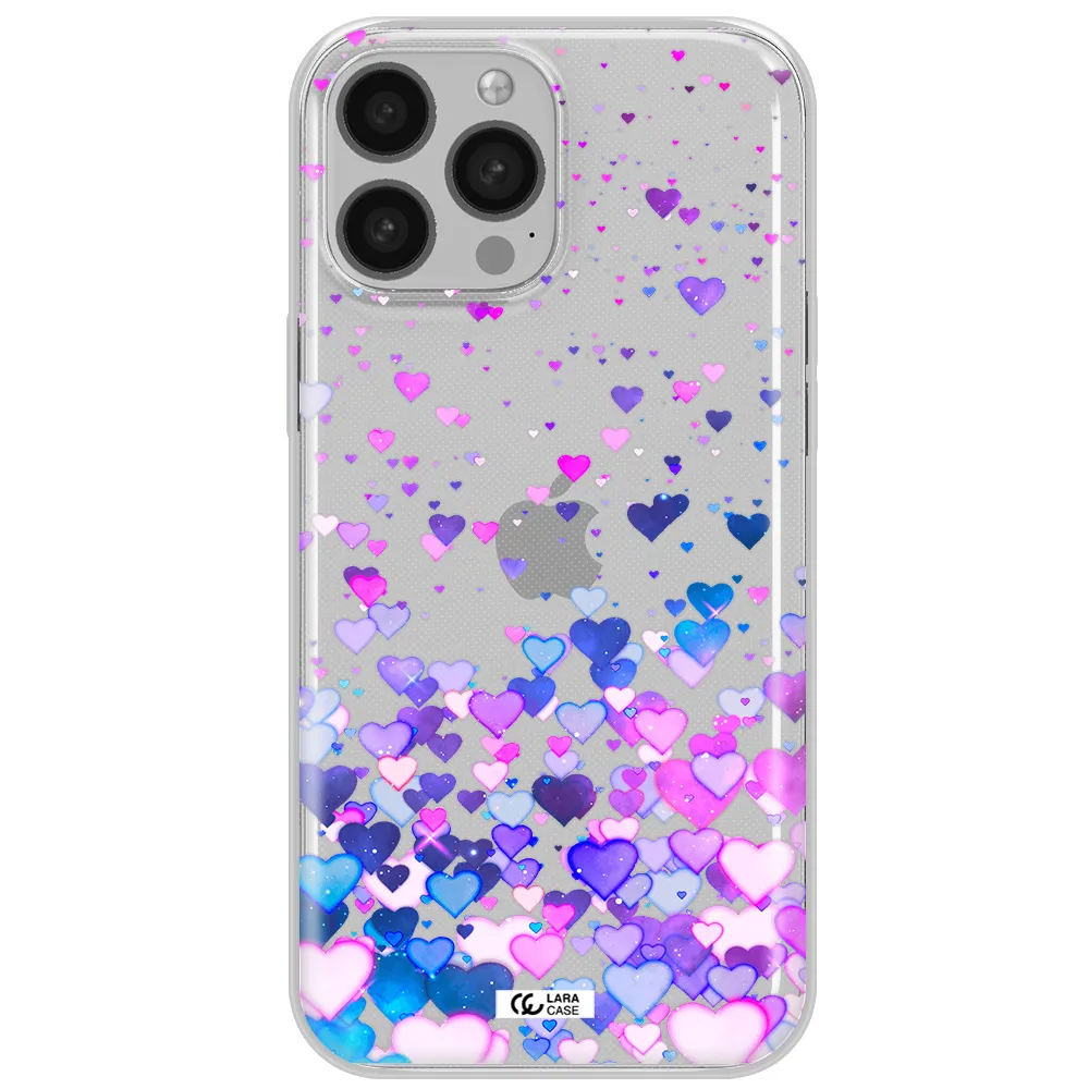 Watercolor Flying Hearts Apple iPhone 13 Pro Max Clear TPU Case