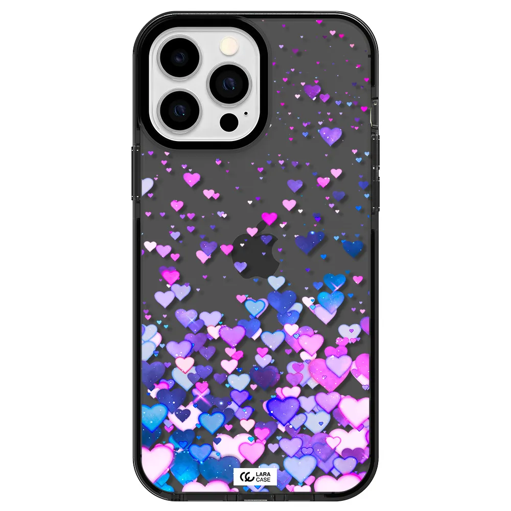 Watercolor Flying Hearts Apple iPhone 13 Pro Max impact Smoke Black Case