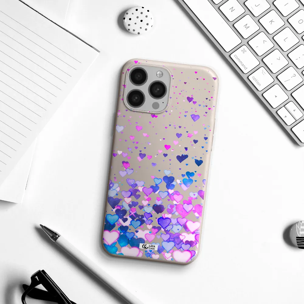 Watercolor Flying Hearts Apple iPhone 13 Pro Max Silicone Stone Case