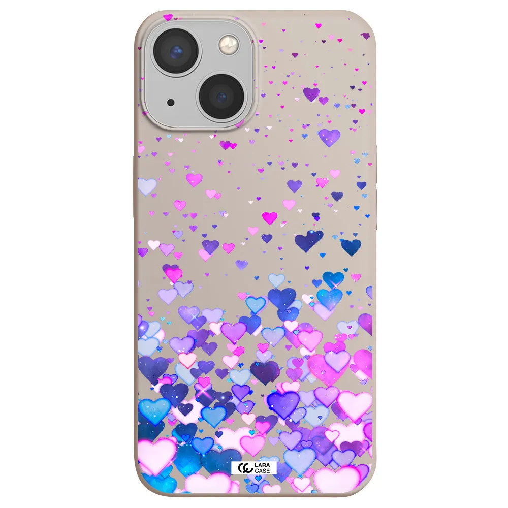 Watercolor Flying Hearts Apple iPhone 13 Silicone Stone Case