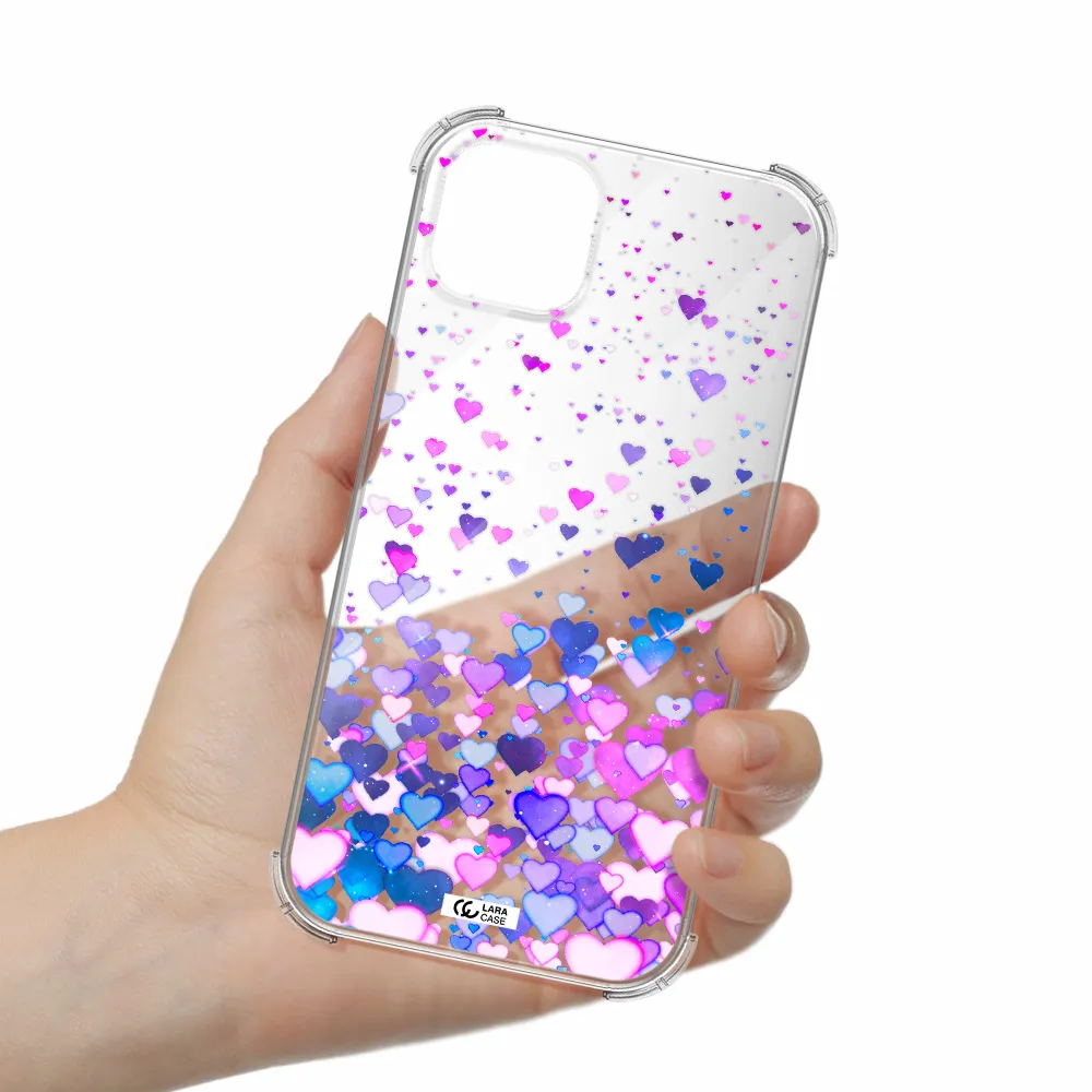 Watercolor Flying Hearts Apple iPhone 14 plus Clear PC Case