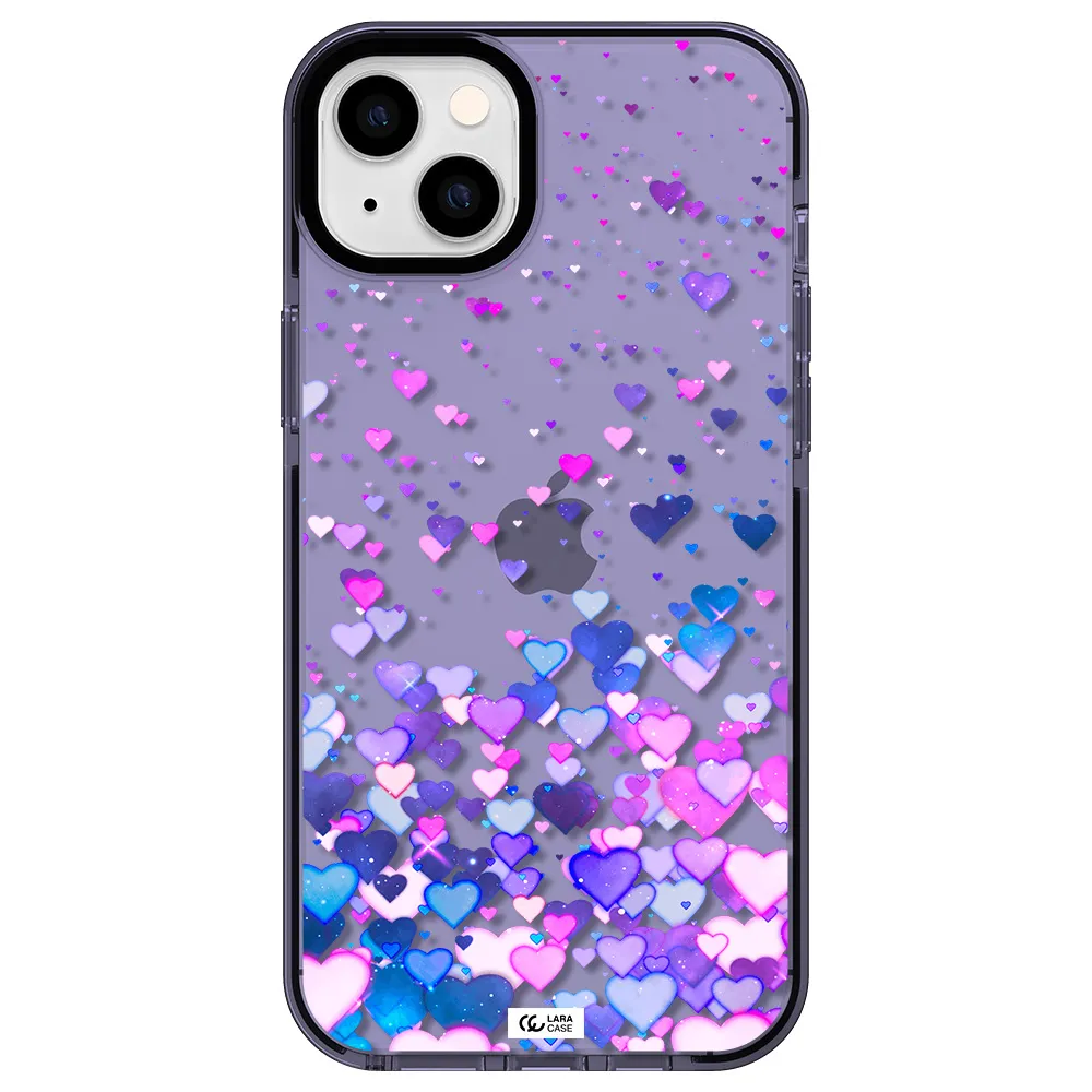 Watercolor Flying Hearts Apple iPhone 14 plus impact Lilac Case