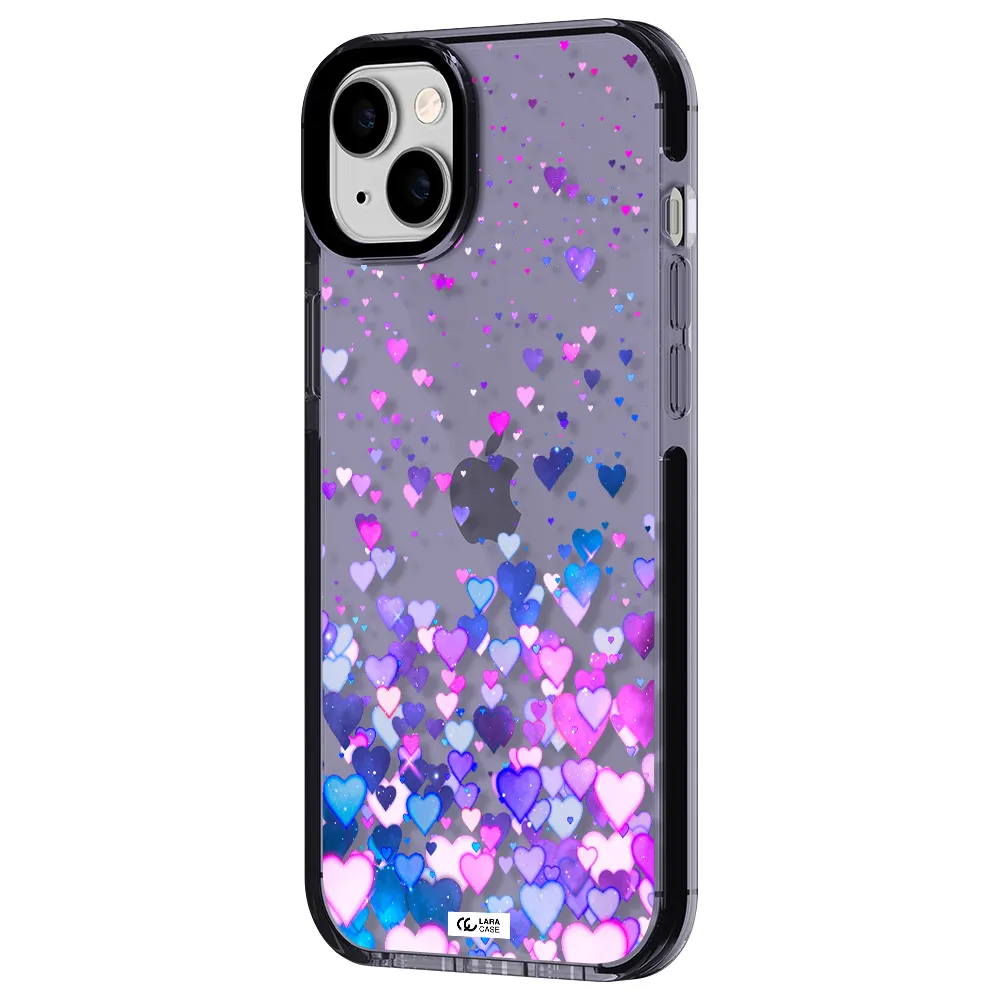 Watercolor Flying Hearts Apple iPhone 14 plus impact Lilac Case
