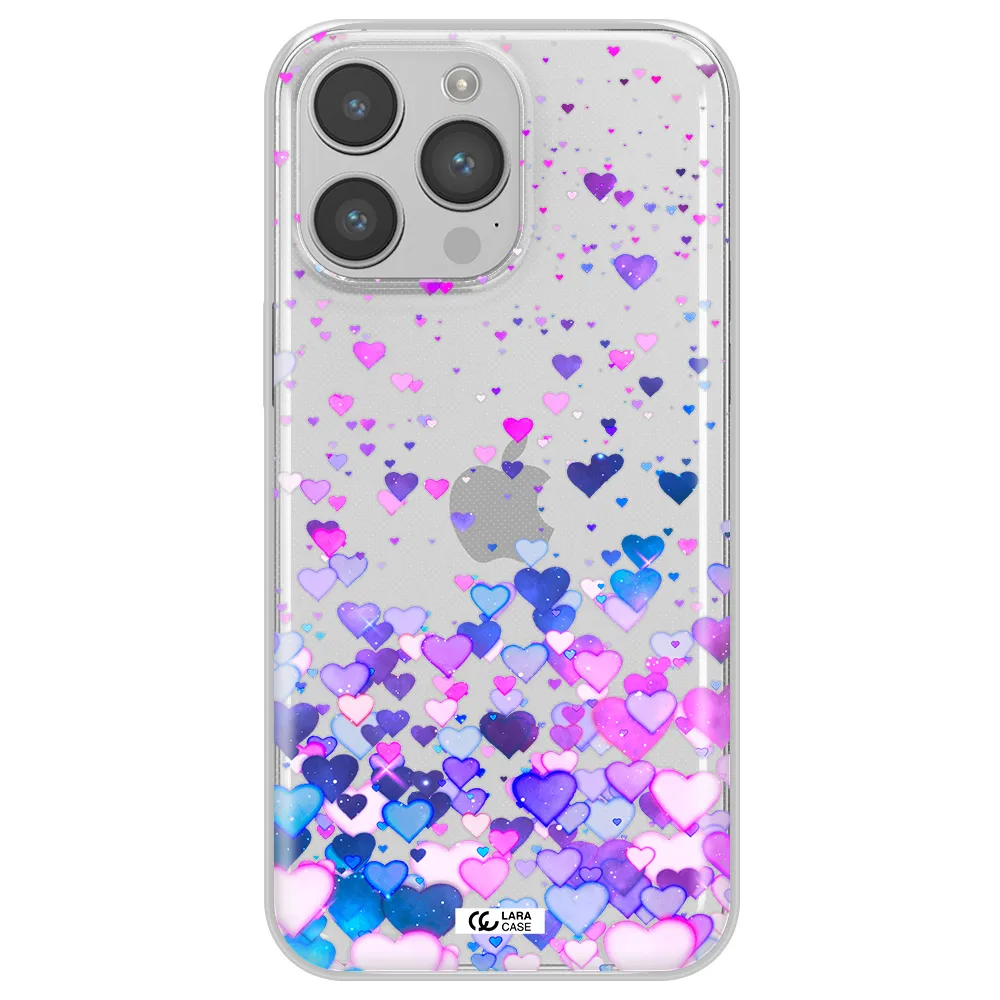 Watercolor Flying Hearts Apple iPhone 14 pro Clear TPU Case