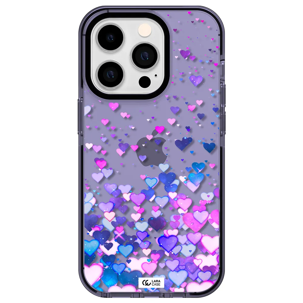 Watercolor Flying Hearts Apple iPhone 14 pro impact Lilac Case
