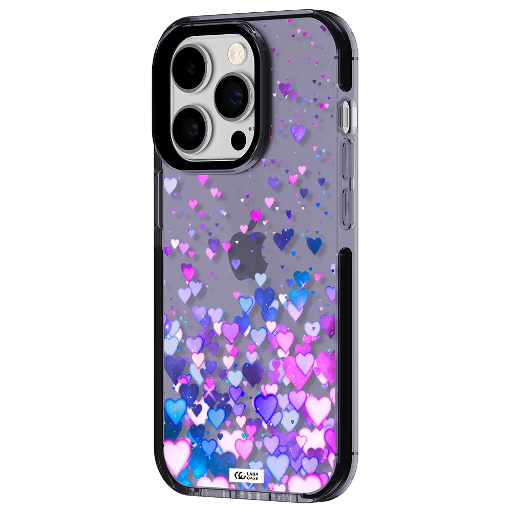 Watercolor Flying Hearts Apple iPhone 14 pro impact Lilac Case