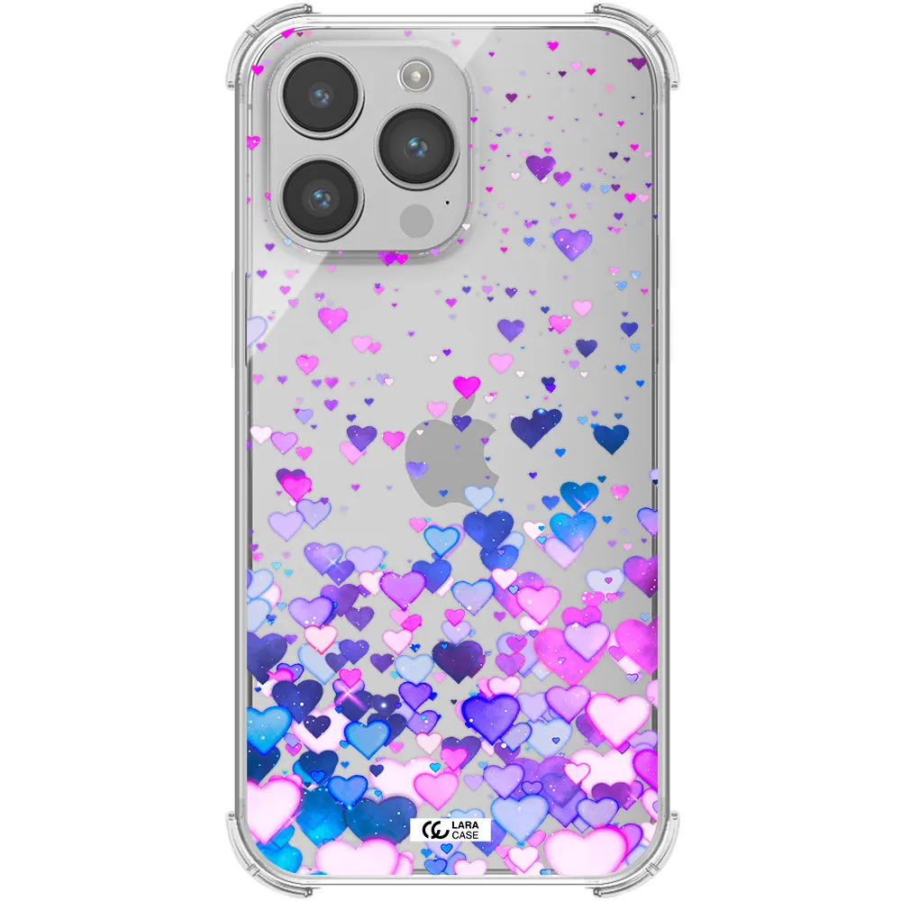 Watercolor Flying Hearts Apple iPhone 14 pro max Clear PC Case