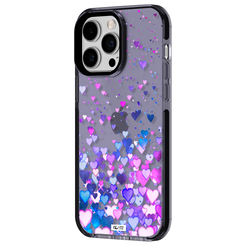 Watercolor Flying Hearts Apple iPhone 14 pro max impact Lilac Case