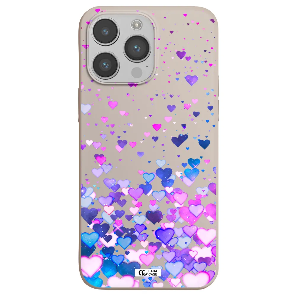 Watercolor Flying Hearts Apple iPhone 14 pro max Silicone Stone Case